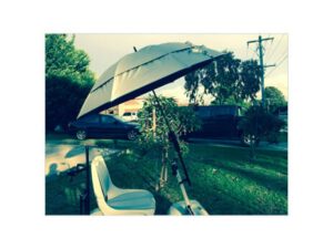 Golf ride on umbrella holder